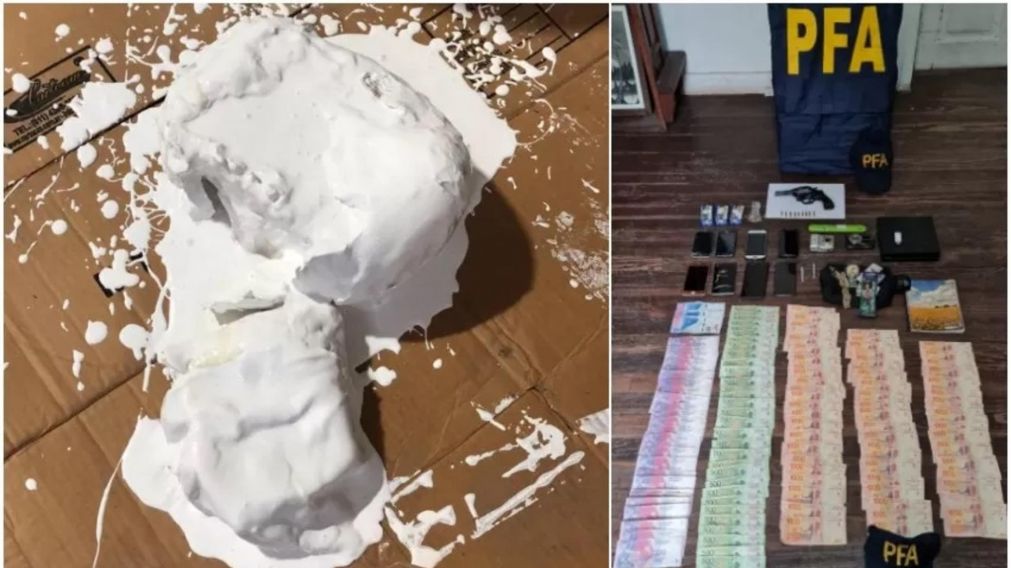 La banda de narcotraficantes mandaba la droga desde Santa Fe hacia Santa Cruz escondida en tachos de pintura (Gentileza La Opinión Austral).