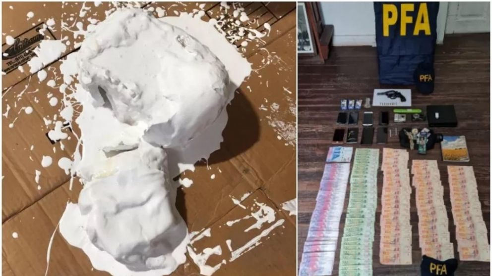 La banda de narcotraficantes mandaba la droga desde Santa Fe hacia Santa Cruz escondida en tachos de pintura (Gentileza La Opinión Austral).