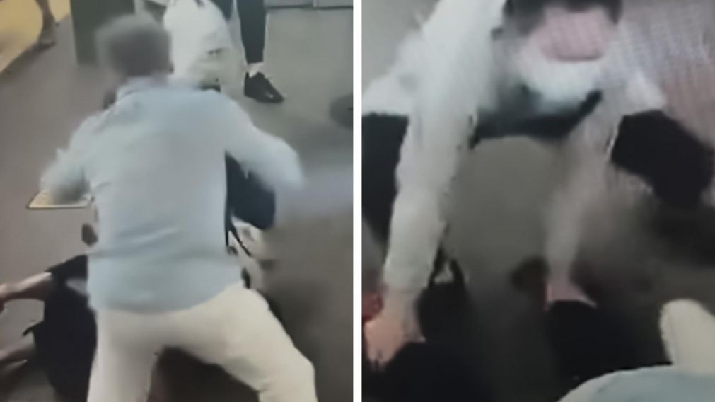 El hecho de violencia de g�nero fue captado por las c�maras de seguridad del subte de Nueva York.
