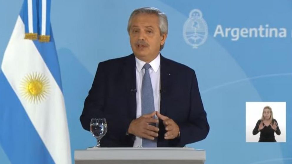 El Presidente anunció las nuevas medidas a través de un mensaje por cadena nacional (Presidencia de la Nación).
