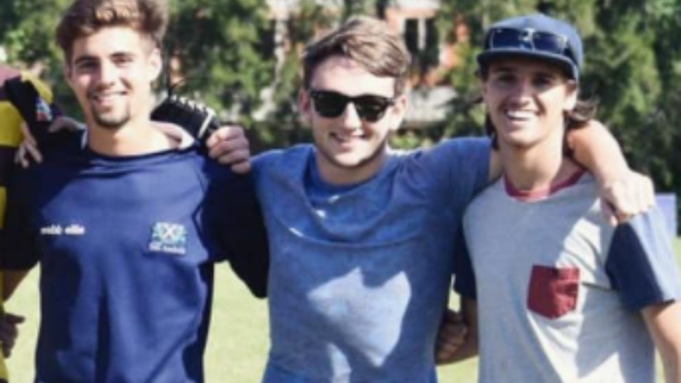 De izquierda a derecha: Joaquín Alimonda, Franco Rossi y Joaquín Duhalde (Instagram: @francoo.rossi)