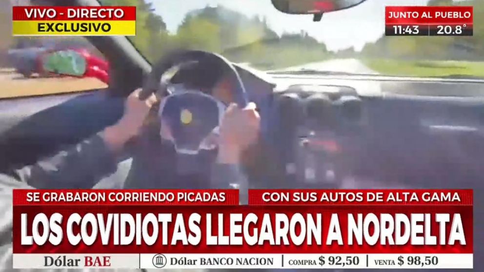 Los cuatro hombres se filmaron mientras corrían y se viralizó en redes sociales (Crónica HD).