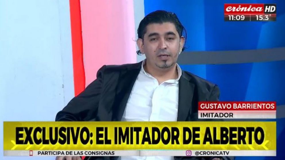 El imitador de Alberto Fernández dialogó con Crónica HD (Captura)