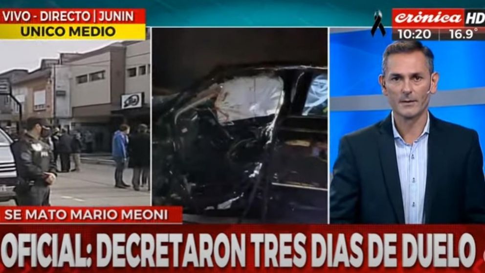Segu� la emisi�n en vivo desde Jun�n de Cr�nica HD con todas las novedades sobre la muerte de Mario Meoni.