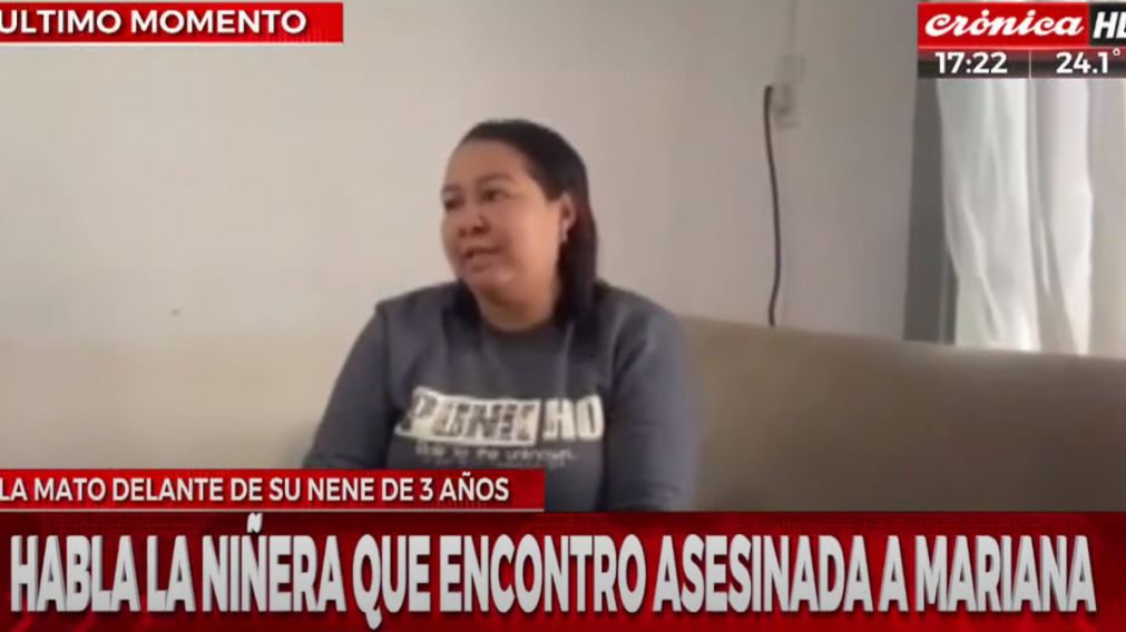 Habló la niñera que encontró asesinada a Mariana (Captura de Pantalla).
