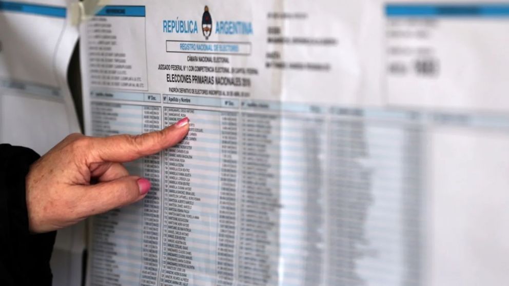 La Cámara Nacional Electoral (CNE) dio a conocer el padrón provisorio.