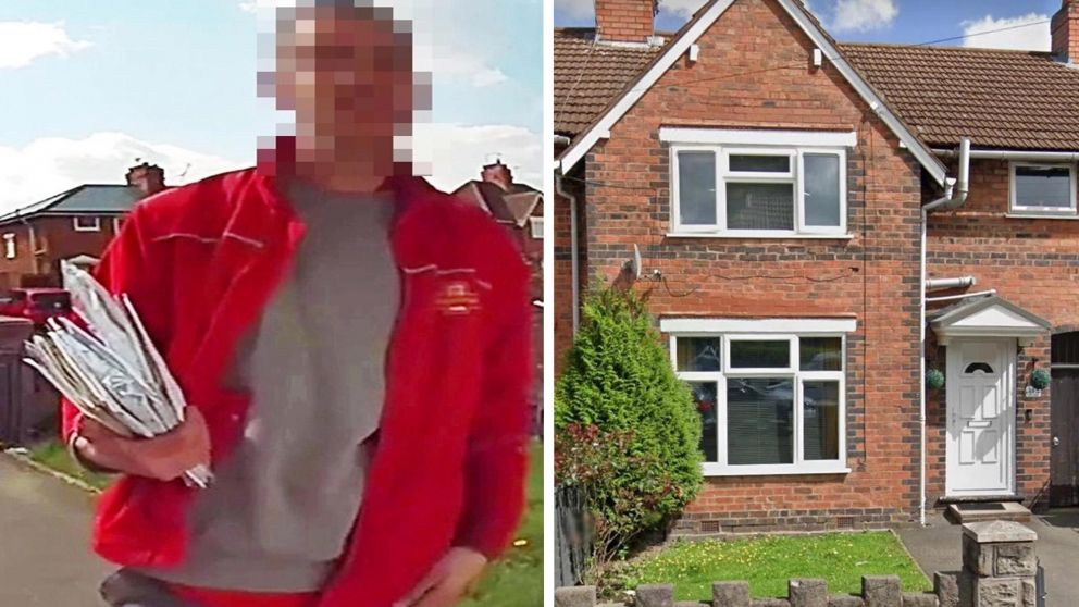 El cartero frente a la casa en donde profiri� los insultos.