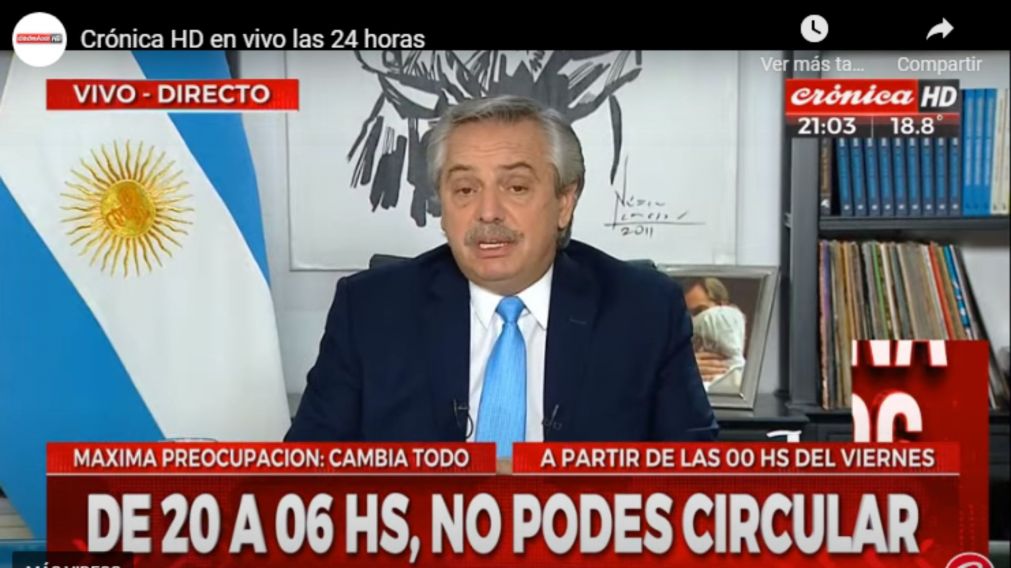El presidente dijo que las medidas tomadas son "imperiosas" (captura de TV)
