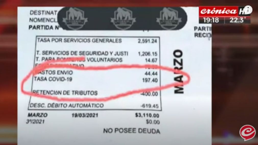 El impuesto Covid-19 fue implementado en una localidad bonaerense.