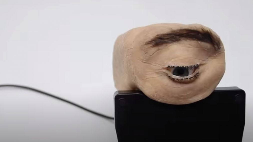 La cámara simula un ojo humano, cuenta con pestañas y ceja (Captura de pantalla).