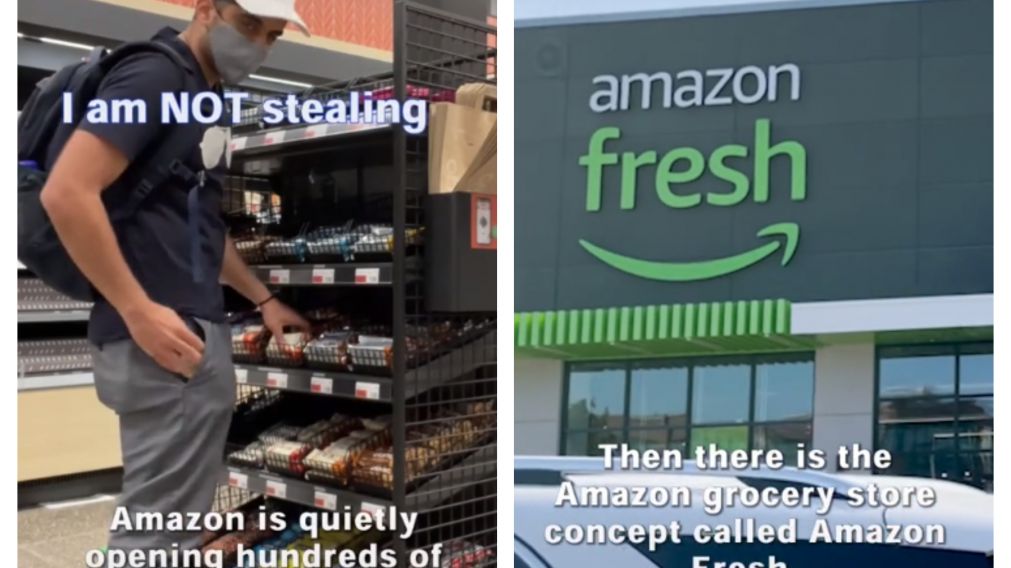 El joven recorre las tiendas de Amazon y sube los videos a TikTok (Captura de pantalla). 