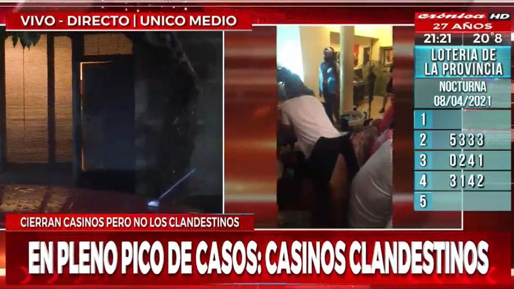 El allanamiento fue registrado en vivo por el m�vil de Cr�nica HD.