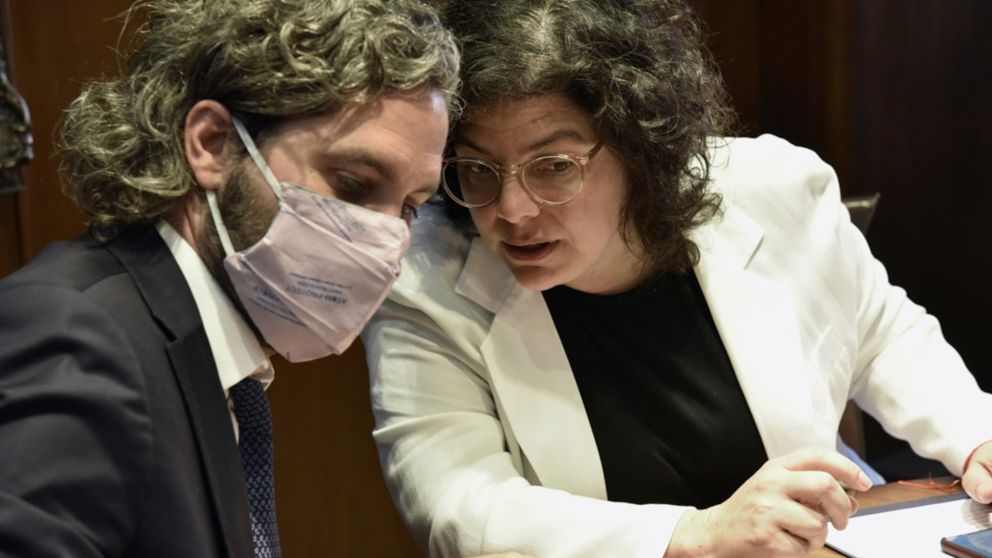 Santiago Cafiero y Carla Vizzotti, los representantes de Nación en el encuentro de ayer y en el de este martes (Télam).