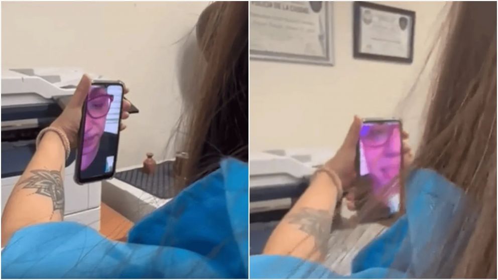 Lourdes Fern�ndez grab� la videollamada.