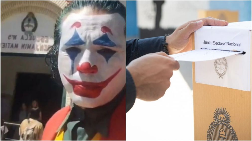 Fue a las Elecciones disfrazado del "Joker", pero le pidieron que se quite el maquillaje y se fue indignado sin votar: "Es la primera vez"