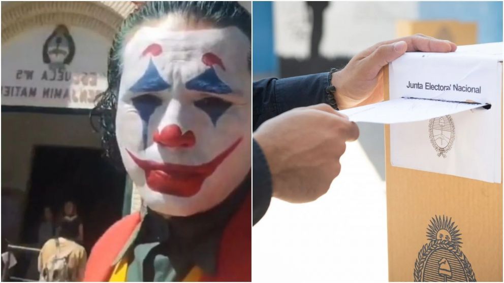 Fue a las Elecciones disfrazado del "Joker", pero le pidieron que se quite el maquillaje y se fue indignado sin votar: "Es la primera vez"