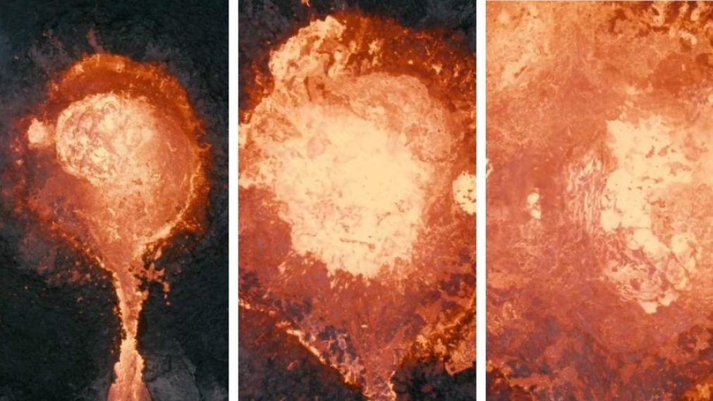 As� drone se meti� en la lava del volc�n Fagradalsfjall hasta derretirse. (Captura video)