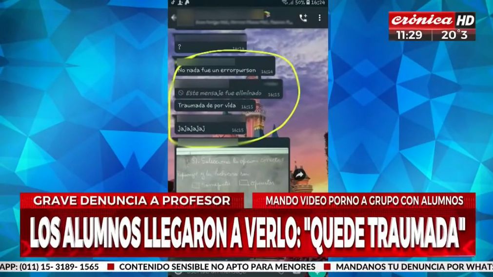 Las im�genes inapropiadas y el intercambio de los estudiantes (Captura).