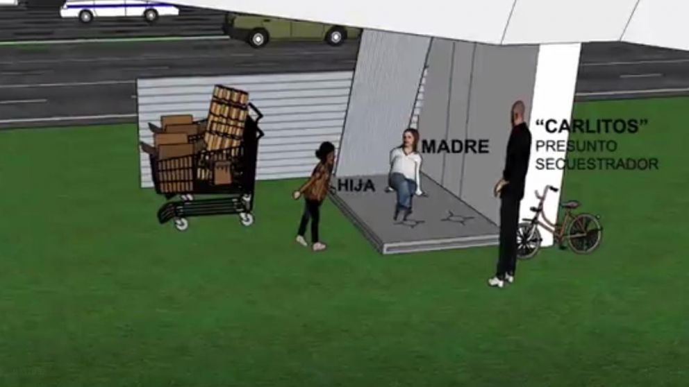 Maia, su mamá y su presunto secuestrador. Así comenzó el secuestro que tiene en vilo al país (Captura).