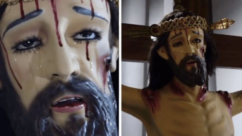 La imagen del Jesus llorando que está dando vueltas al mundo.