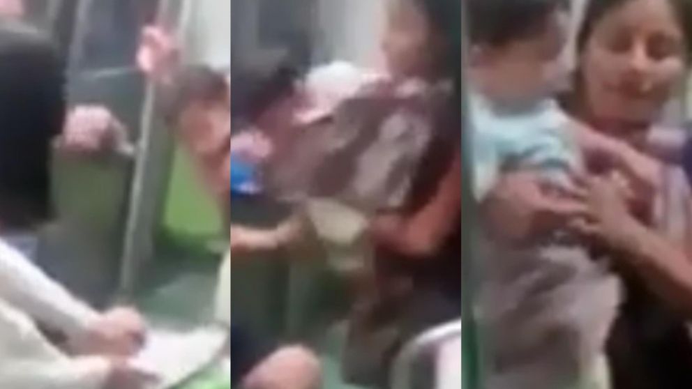 El episodio tuvo lugar en un tren de la ciudad de México (Captura de video).