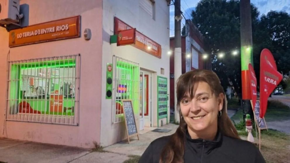 Nancy, titular de la agencia de tómbola Nº 1289, donde se vendió el ticket ganador del Quini 6 (gentileza 03442).