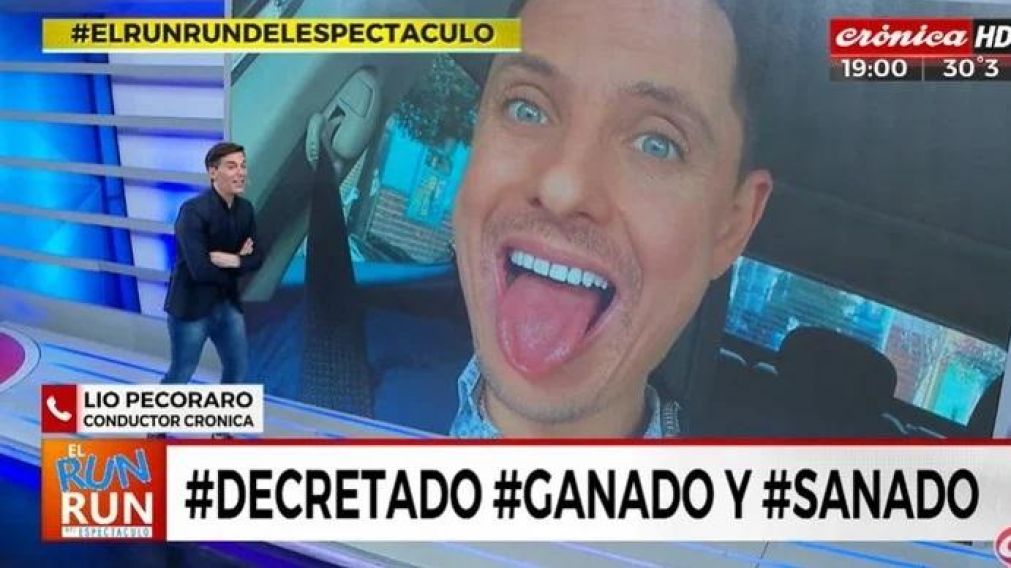 L�o Pecoraro habl� con el equipo del "Run Run del espect�culo" de la pantalla de Cr�nica HD.
