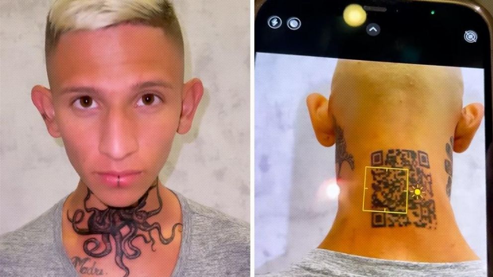 "La Liendra" y un insólito tatuaje que se hizo viral en redes sociales.
