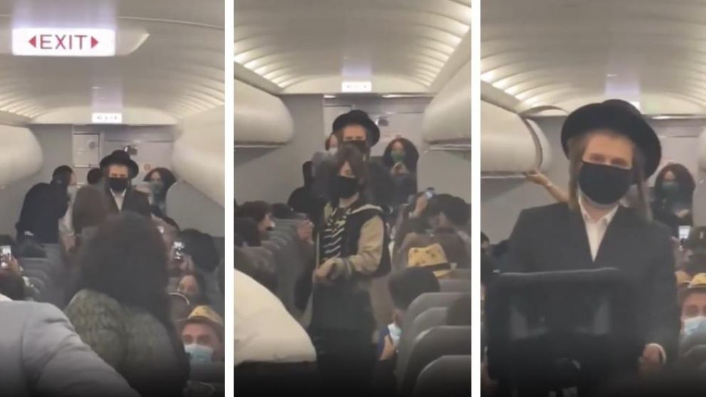 La pareja judía y el resto de los pasajeros fue obligada a bajar del vuelo. (Captura video)