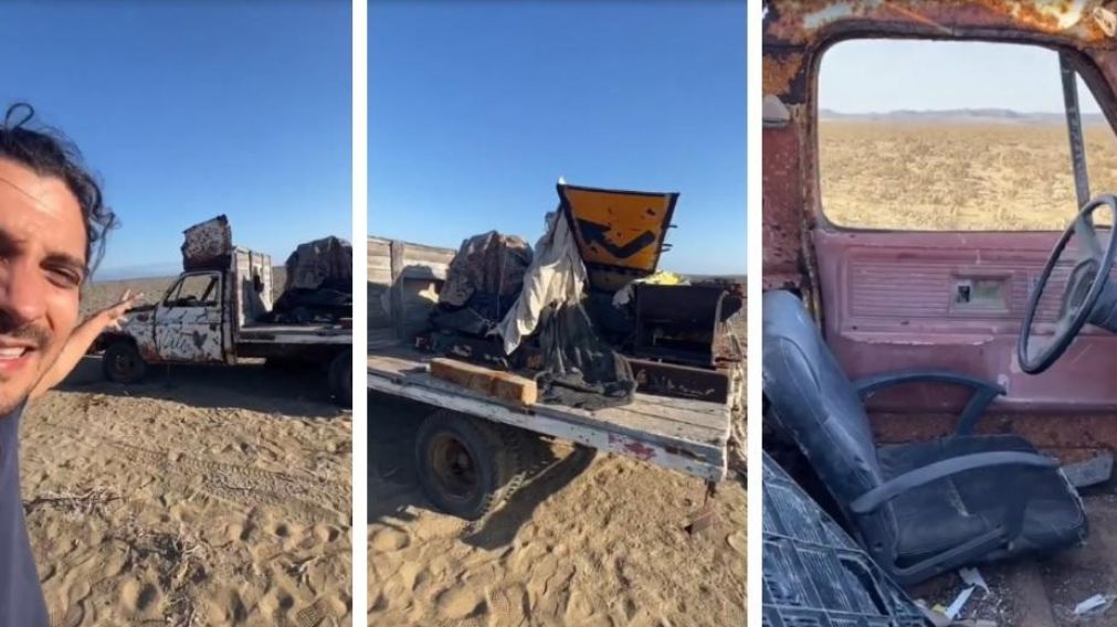 Un reconocido usuario de TikTok se encontró con un camión abandonado y pasó algo inesperado. (Captura video)