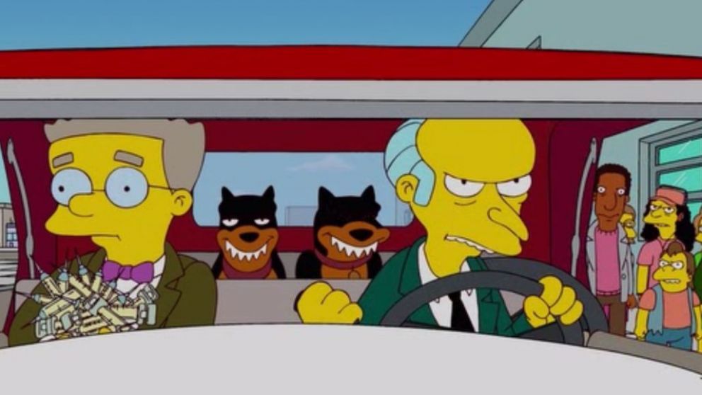 En el episodio, el señor Burns accede a una cantidad excesiva de vacunas sin hacer fila como el resto de la población.