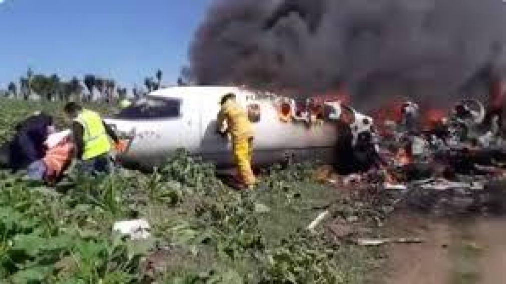 Restos del avión quedaron esparcidos en decenas de metros a la redonda (gentileza Expansión.mx)