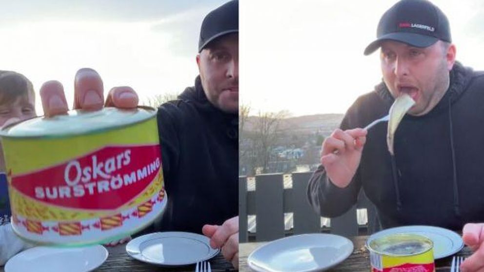 Familia se desafi� a comer pescado podrido: "huele a cac... de perro".