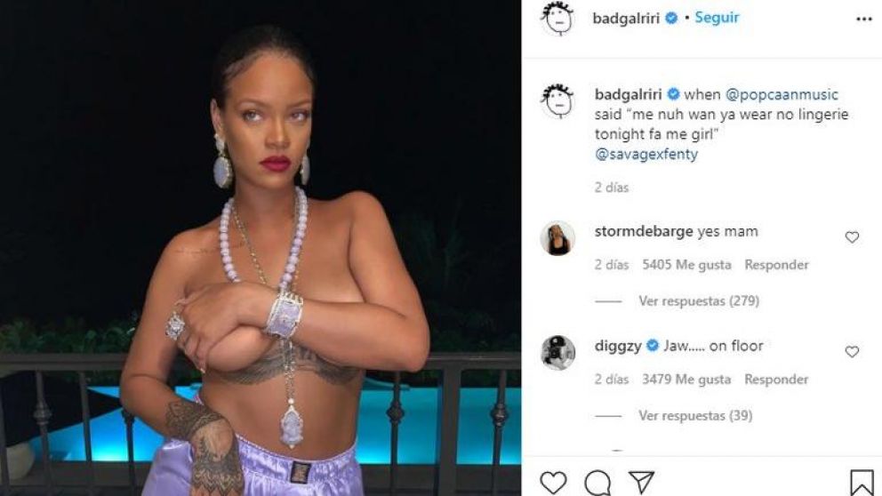 La fotografía de Rihanna que desató la polémica. (Instagram)