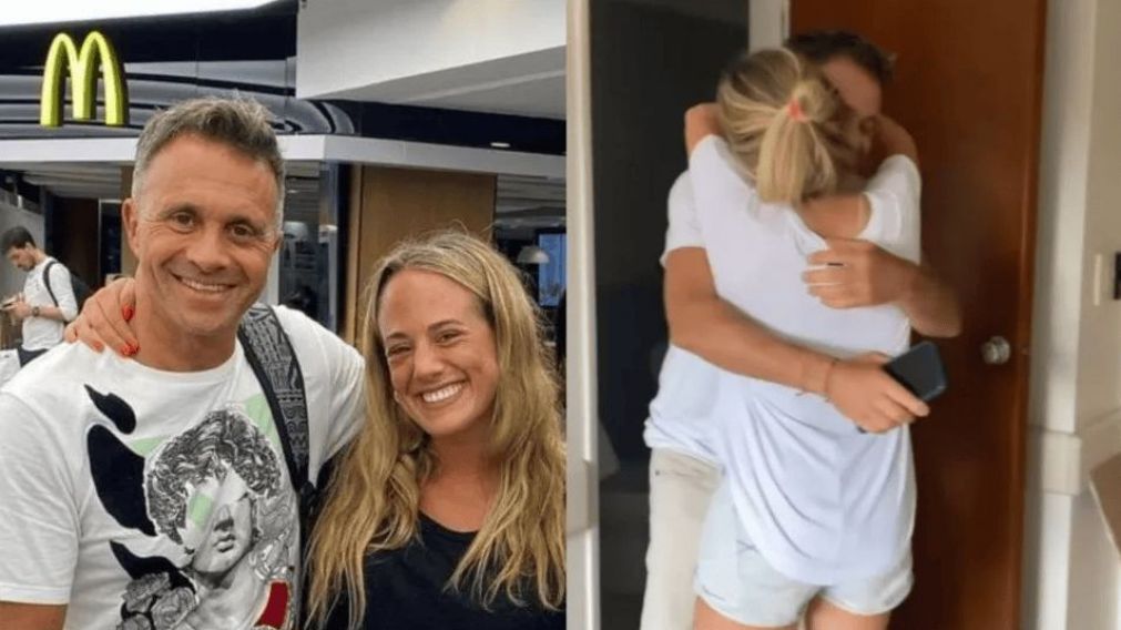 Sergio y Mica Lapegüe se dieron un abrazo que nos llenó el alma a todos (Captura de video).
