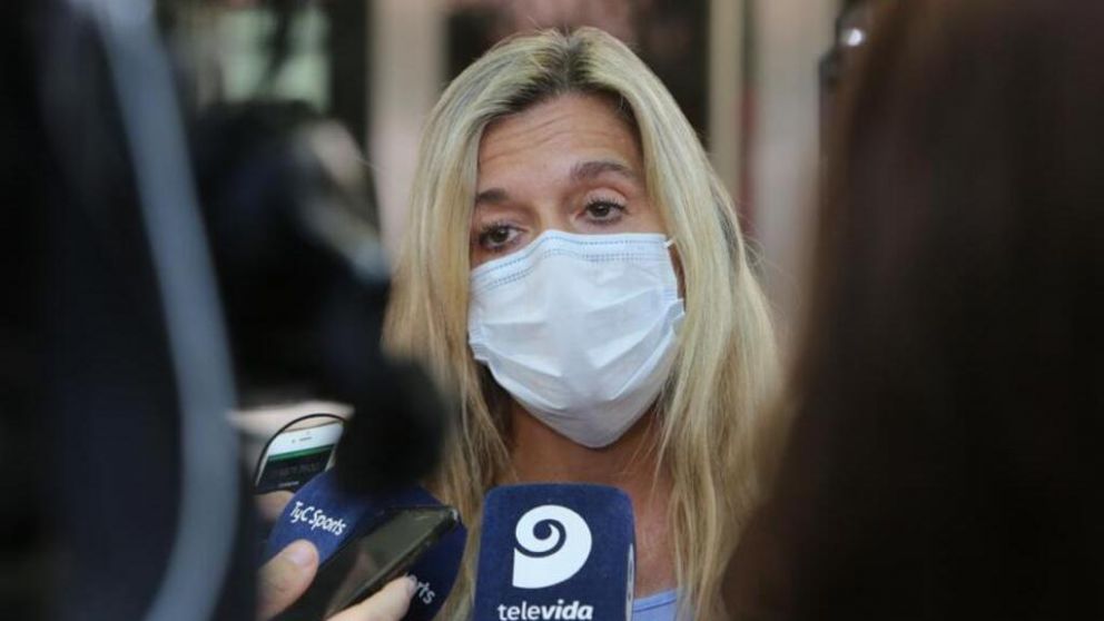 La fiscal Claudia Ríos hizo declaraciones a los medios.