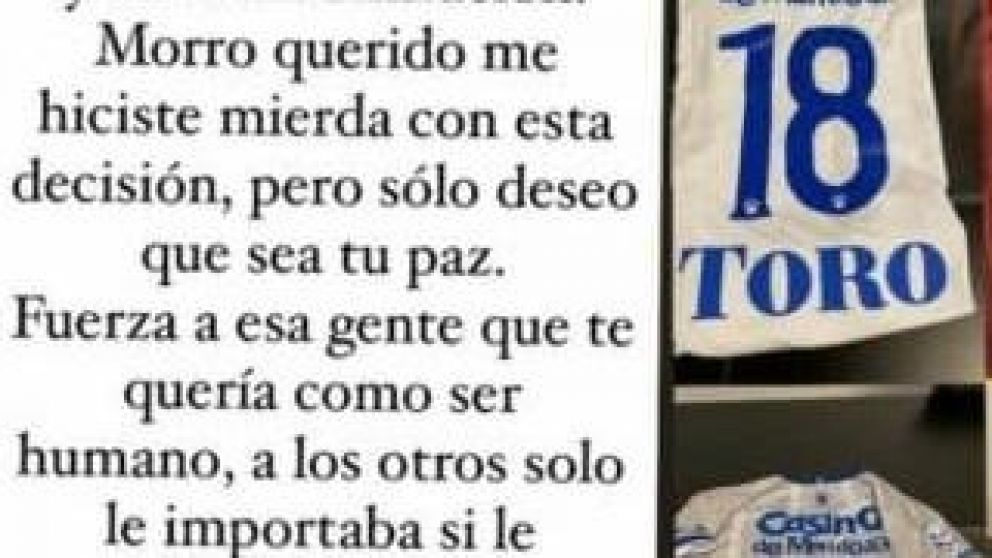 El dur�simo mensaje de despedida de Wanchope �vila tras el suicidio del Morro Garc�a.