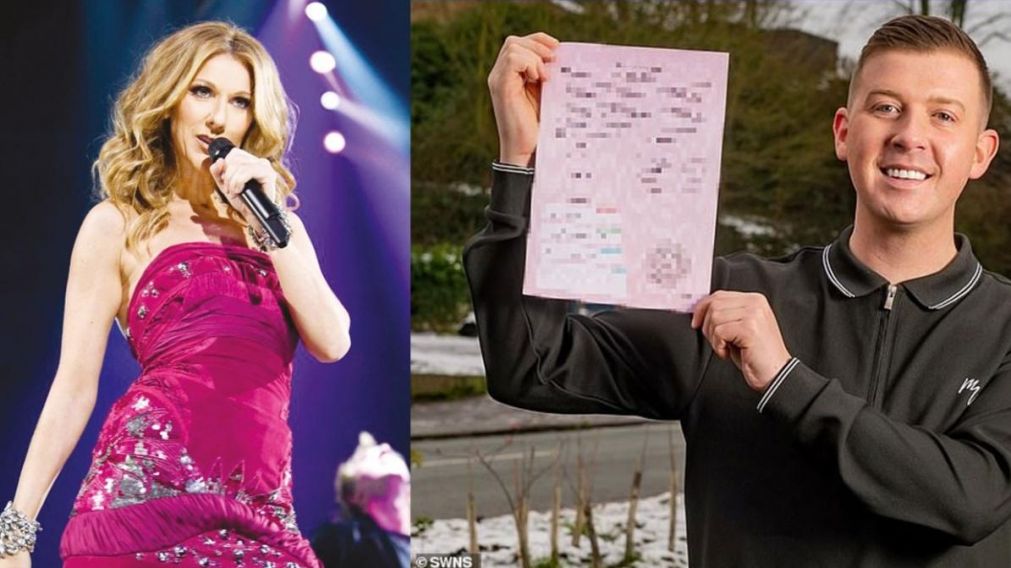Thomas Dodd mostrando el documento que confirma que su nuevo nombre es Celine Dion.