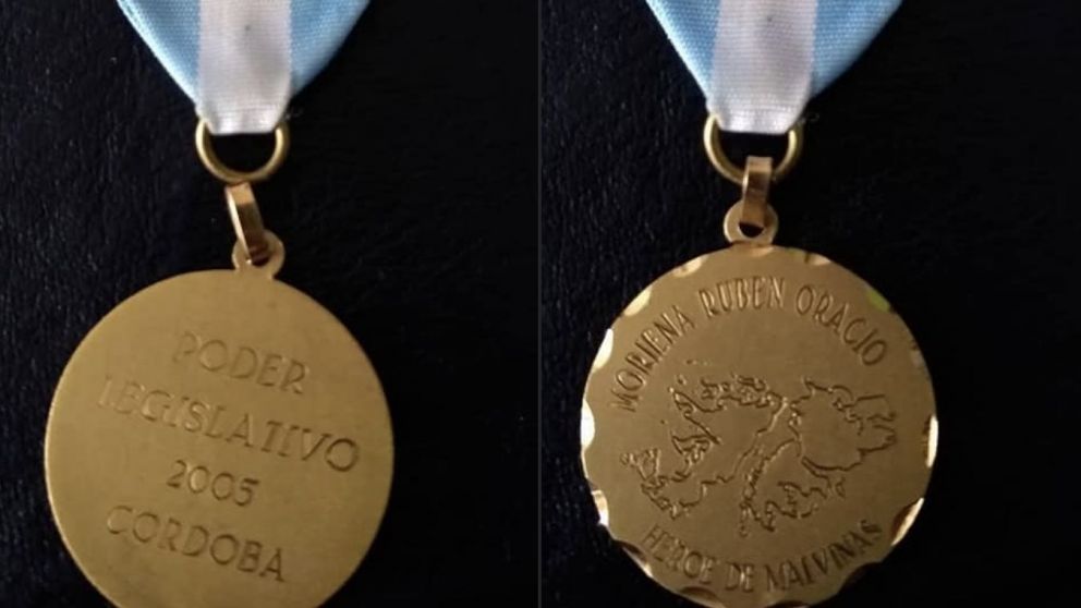 Las medallas del veterano de Malvinas.