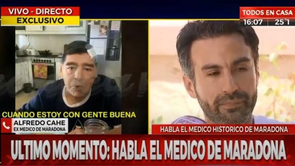 Alfredo Cahe, ex médico de Maradona, rompió el silencio en Crónica HD: "Diego no estaba para morirse".