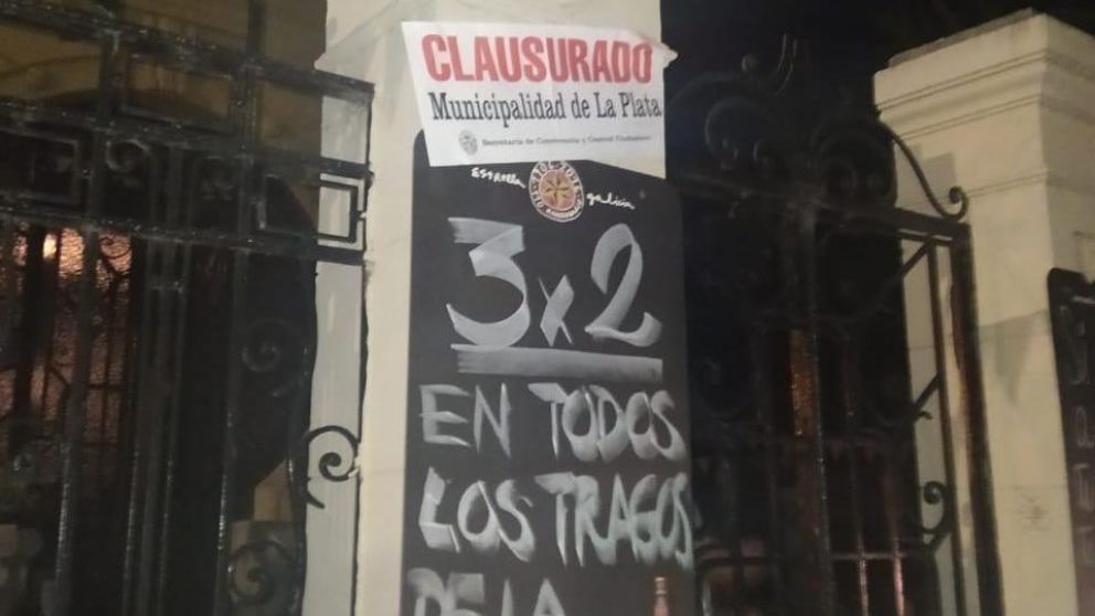 Dos bares fueron clausurados en La Plata por no cumplir con las medidas de control de nocturnidad por el coronavirus en Argentina. (Municipio de La Plata)