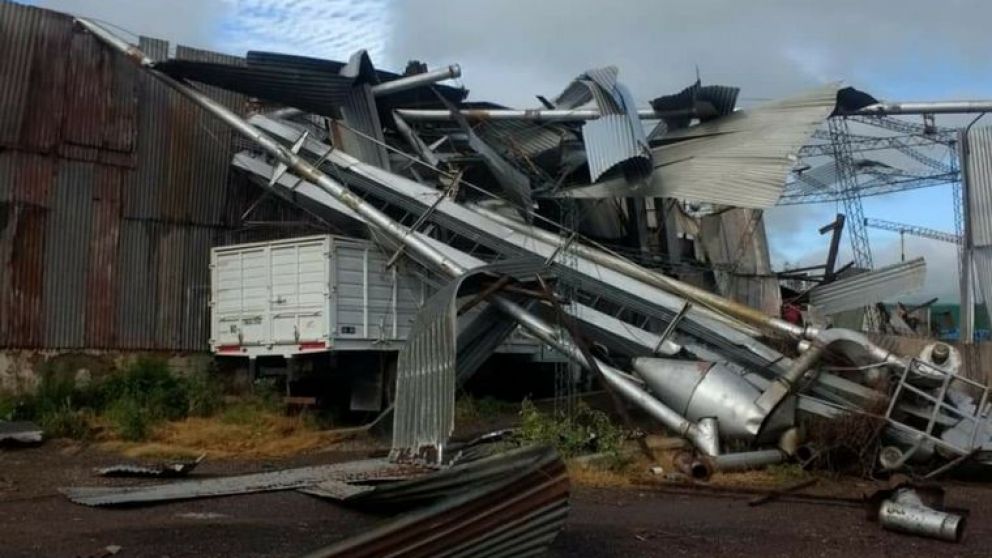 Estructuras y árboles cayeron por el temporal (gentileza Cadena 3)