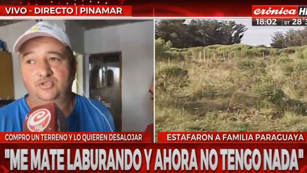 Humilde trabajador compró terreno en Pinamar y el "dueño" quiere desalojarlo.