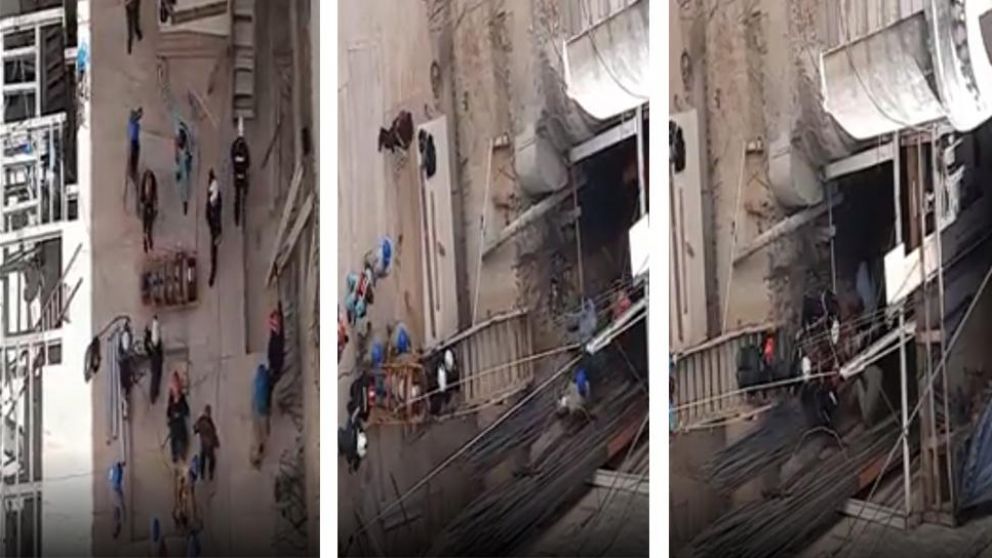 Recoleta: impactante accidente en obra en construcci�n dej� varios obreros atrapados.