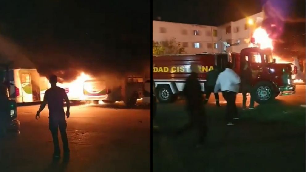 Incendio en la terminal de MOQSA en Berazategui: varios colectivos afectados