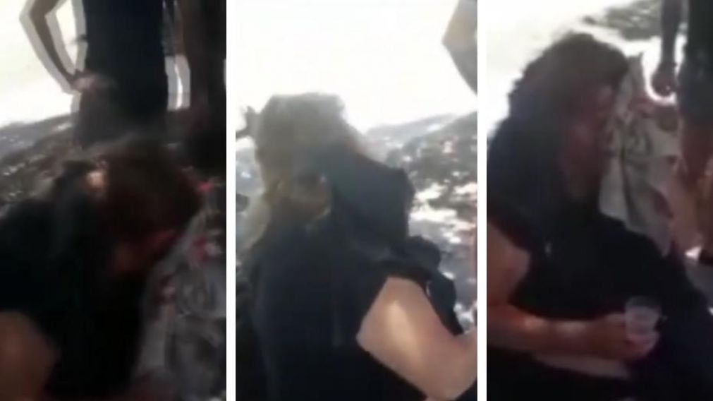 Así quedó una mujer tras ser brutalmente asaltada por dos delincuentes. (Captura video)