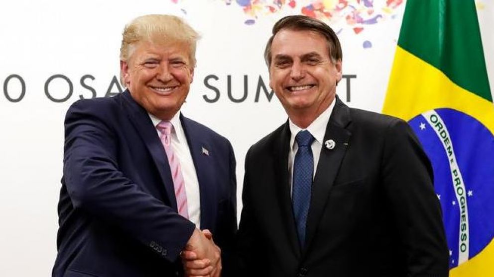Jair Bolsonaro, presidente de Brasil, "banc�" a Donald Trump (Archivo).