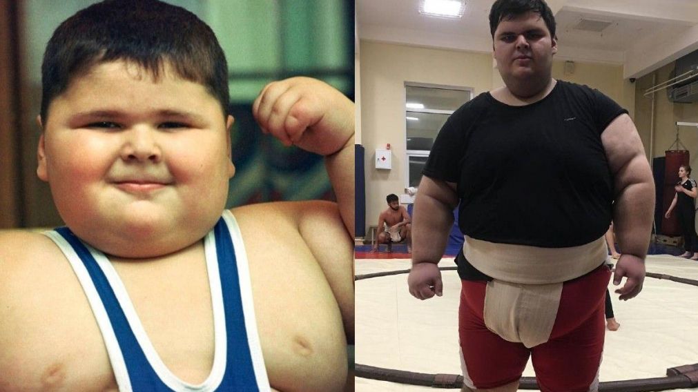 Por su peso, el pibe fue entrenado para practicar sumo y lucha.