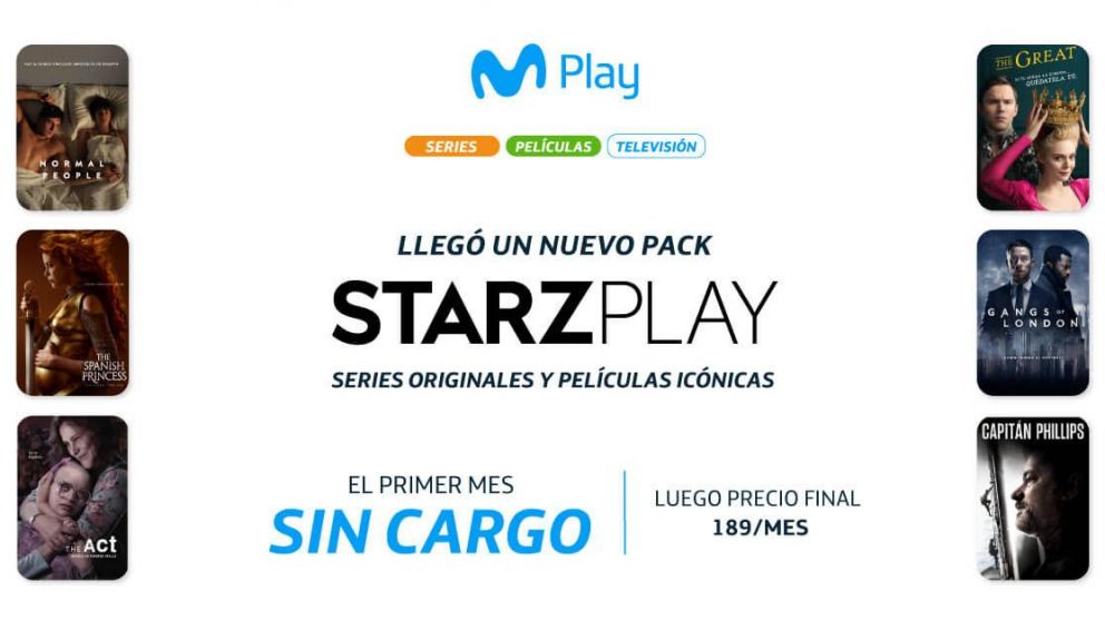 Movistar Play incorpora Starzplay a su oferta de contenidos.