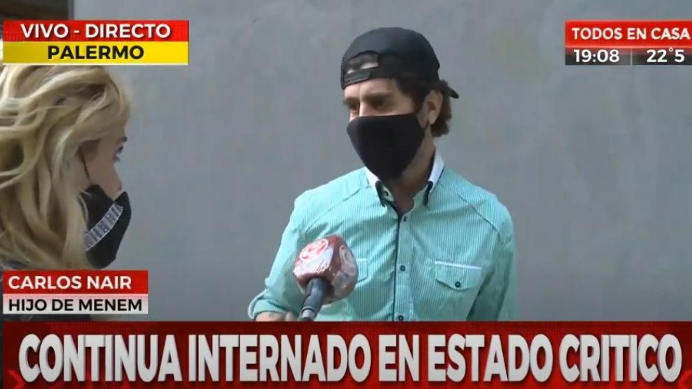 Carlos Nahir Menem habló en exclusiva con Crónica HD sobre la salud de su padre. (Captura video)